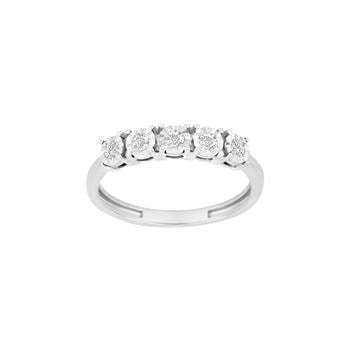 14kt. hvidguldsring m/ ialt 0.18ct diamanter W/SI, fra Siersbøl