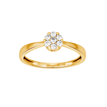 14 kt. guldring m/0.14 ct diamanter W/SI