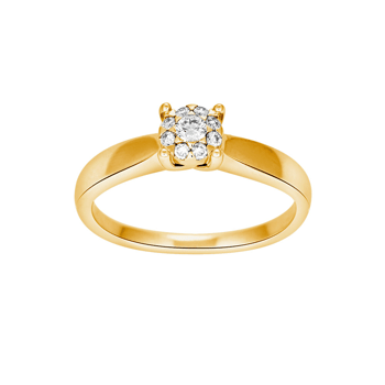 14kt. guldring m/dia. 0.16ct W/SI, fra Siersbøl
