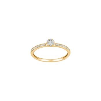 14kt. guldring m/dia. 0.16ct W/SI, fra Siersbøl