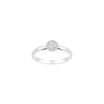 14kt. hvidguldsring roset m/dia. 0.20ct W/SI, fra Siersbøl