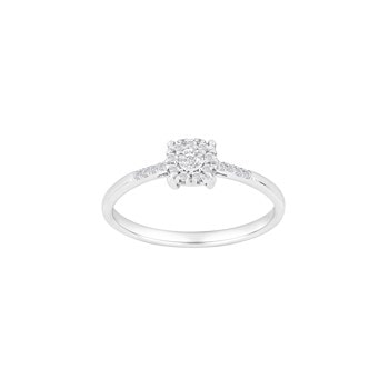 14kt. hvidguldsring m/dia. 0.10ct W/SI, fra Siersbøl