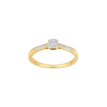 14kt. guldring m/dia. 0.04ct W/SI, fra Siersbøl