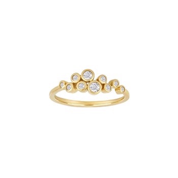 14kt. guldring 10 x rørfatning m/dia. 0.20ct W/SI, fra Siersbøl