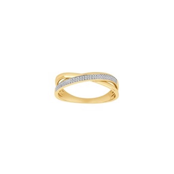 14 kt. guldring med funklende diamanter, 0,10ct W/SI, fra Siersbøl