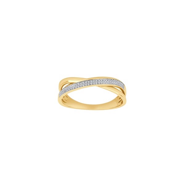 14 kt. guldring med funklende diamanter, 0,10ct W/SI, fra Siersbøl