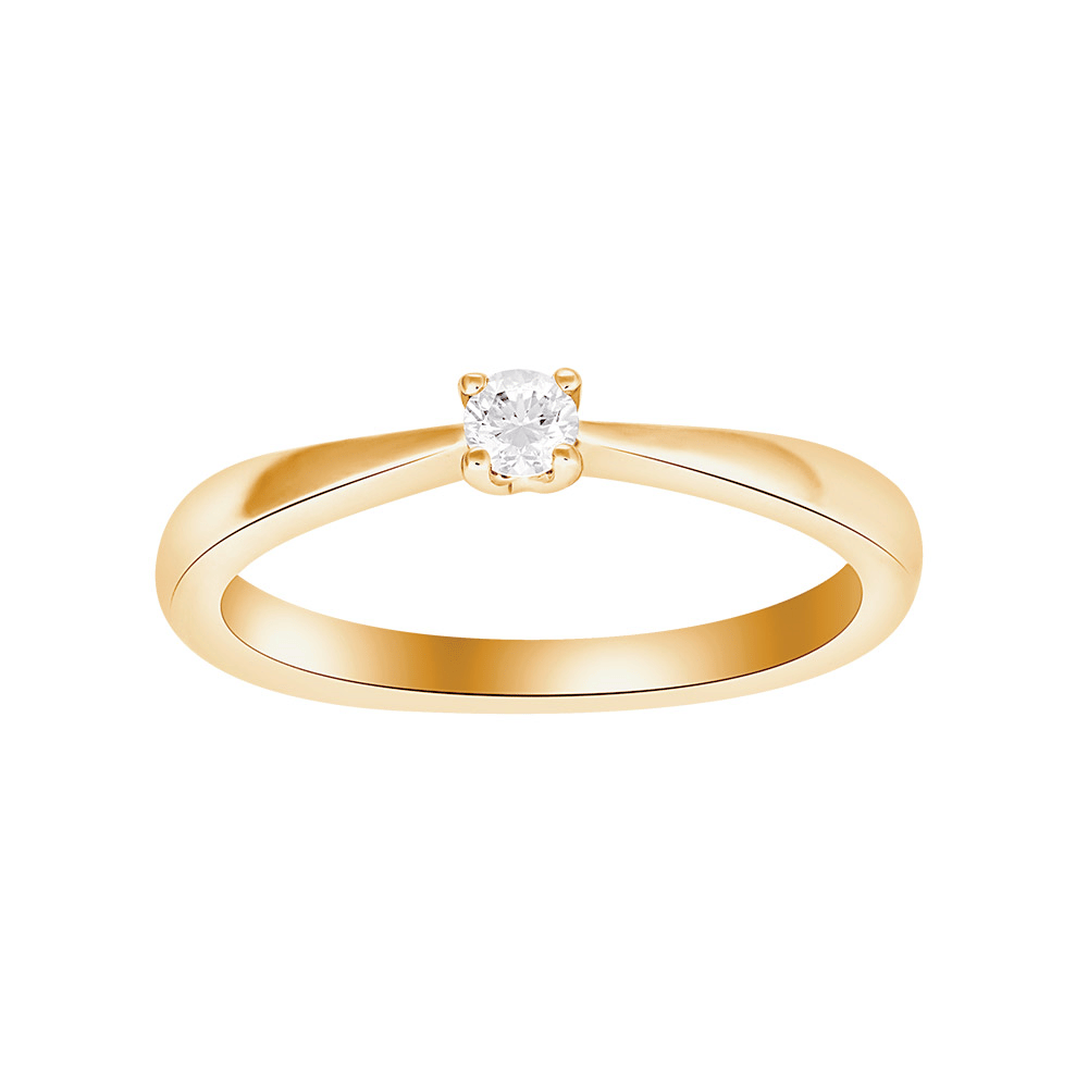 HEART 14kt. guldring med 0.10ct diamant W/SI, fra Siersbøl