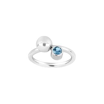 SHAPE Sølv rhod. ring Color m/London topaz, fra Siersbøl Shape