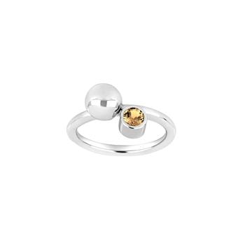 SHAPE Sølv rhodineret ring Color m/citrin, fra Siersbøl Shape