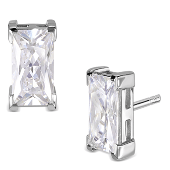 Rhodineret Sølv Ørestikker med Zirkon-7x7 mm | Støvring