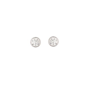 Ørestik sølv rhodineret zirkonia konisk 3,5 mm, fra L&G