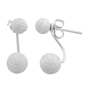 Ørestik sølv rhodineret two in one diamond dust 5/7mm, fra L&G
