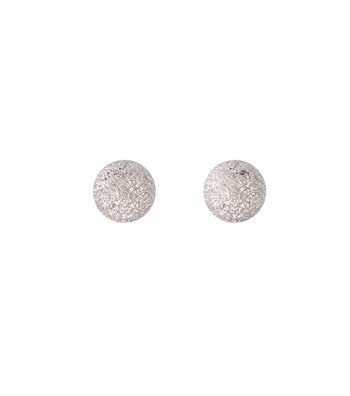 Ørestik sølv rhodineret kugle diamond look 5mm, fra L&G