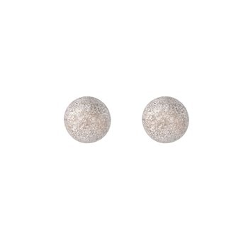 Ørestik sølv rhodineret kugle diamond look 6mm, fra L&G