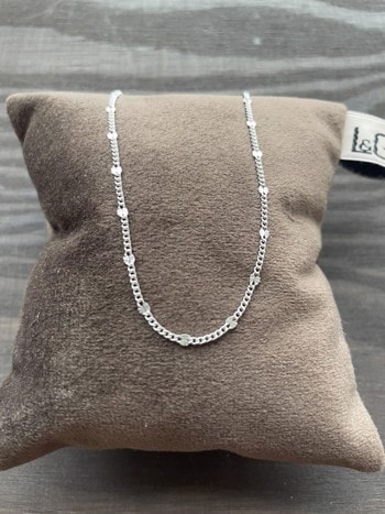 Kæde sølv rhodineret small shine/panzer, fra L&G