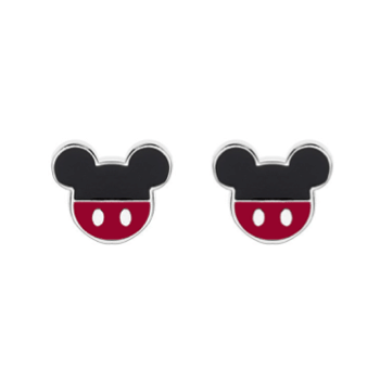 Sølv ørestikker, Mickey Mouse med farvet emalje