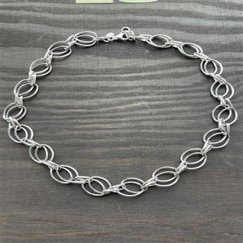 Kæde sølv rhodineret Big oval, fra L&G