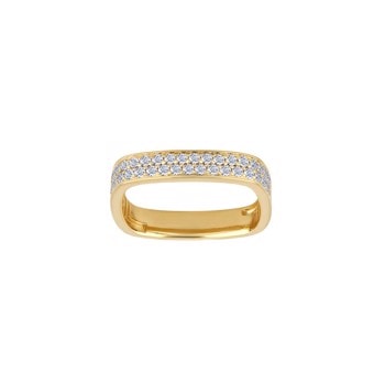14 kt. guldring firkantet m/dia 0.40ct W/SI, fra Siersbøl