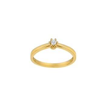 14kt. guldring m/2,5 mm cz i 6 grabber, fra Siersbøl