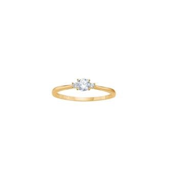8kt. guldring  m. 4mm cz, fra Siersbøl