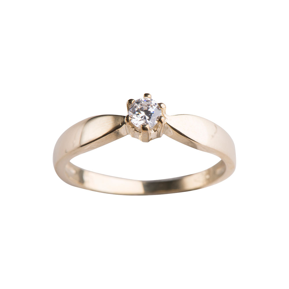 8kt. guldring m/cz, fra Siersbøl