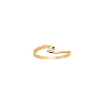 14 kt. guldring m. dia. 0.045ct W/SI, fra Siersbøl