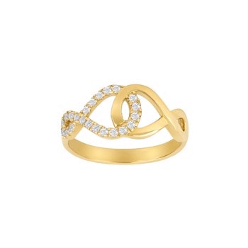 8kt. uendelighedsring guldring m/cz, fra Siersbøl