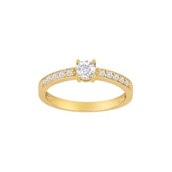 14kt. guldring m/cz, fra Siersbøl