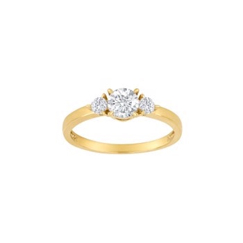 14kt. guldring m/cz, fra Siersbøl