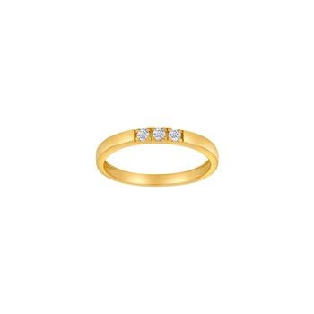 14kt. Gold Trauring m. 3 cz., fra Siersbøl
