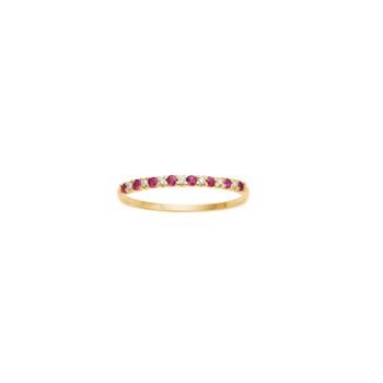 14kt. guldring m/rubin og dia 0.028ct W/SI, fra Siersbøl
