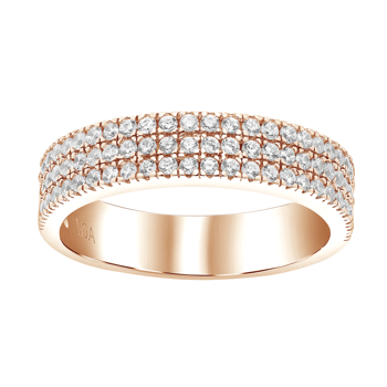 Rosaforgyldt ring ADINANOR 3 rækker cz., fra Joanli Nor