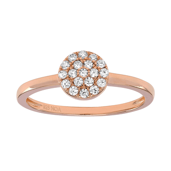Rosaforgyldt ring ANNIENOR med CZ rund 6mm Str.60, fra Joanli Nor