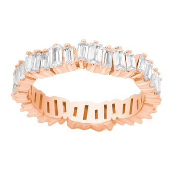 Rosaforg. ring AGGANOR m/baguette cz.*, fra Joanli Nor