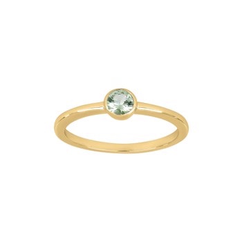 Forgyldt sølv ring 4mm lysegrøn HILDANOR, fra Joanli Nor