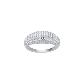 Chunky sølv ring med rhodineret finish og tre rækker af glitrende zirkoner for et luksuriøst udtryk.