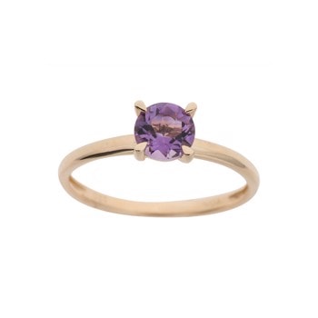 14kt. guldring m/ametyst, fra Siersbøl