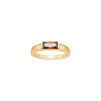 Forgyldt sølv ring brun FACET52 str. 60, fra Nordahl