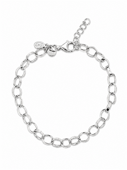 Armbånd sølv rhodineret ovale led, fra L&G