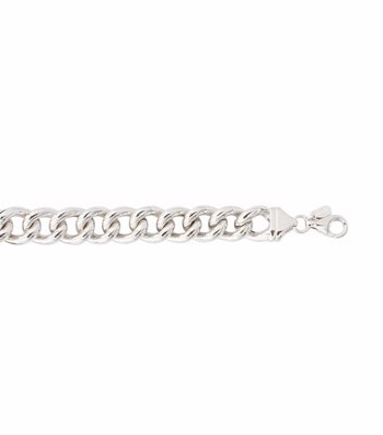 Armbånd sølv rhodineret big panzer, fra L&G