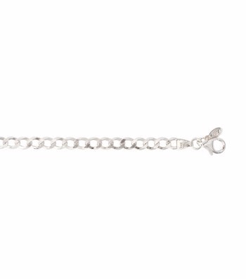 Armbånd sølv rhodineret åben panzer small, fra L&G