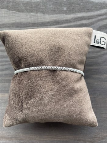 Armbånd sølv rhodineret small flad hindbær, fra L&G