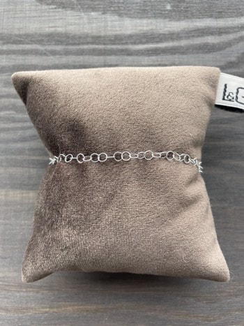 Armbånd sølv rhodineret snoet ringe, fra L&G