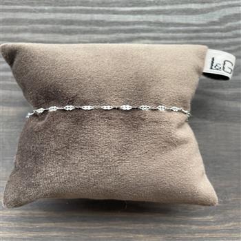 Armbånd sølv rhodineret firkløver, fra L&G