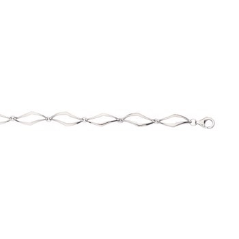 Armbånd sølv rhodineret buet 18+2 cm, fra L&G