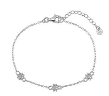 Armbånd sølv rhodineret blomster, fra L&G
