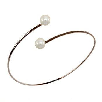 Armring sølv rhodineret ferskvandsperle, fra L&G