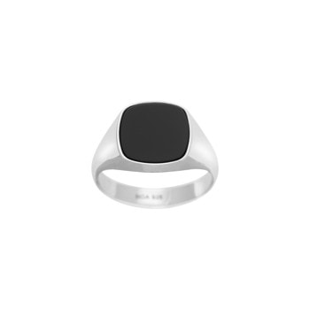 SON Rhod. sølvring med black onyx Str.56 - 70, fra Son of Noa