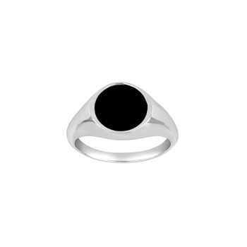 SON Rhod. sølvring med black onyx, fra Son of Noa
