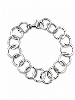 Armbånd sølv rhodineret ringe, fra L&G